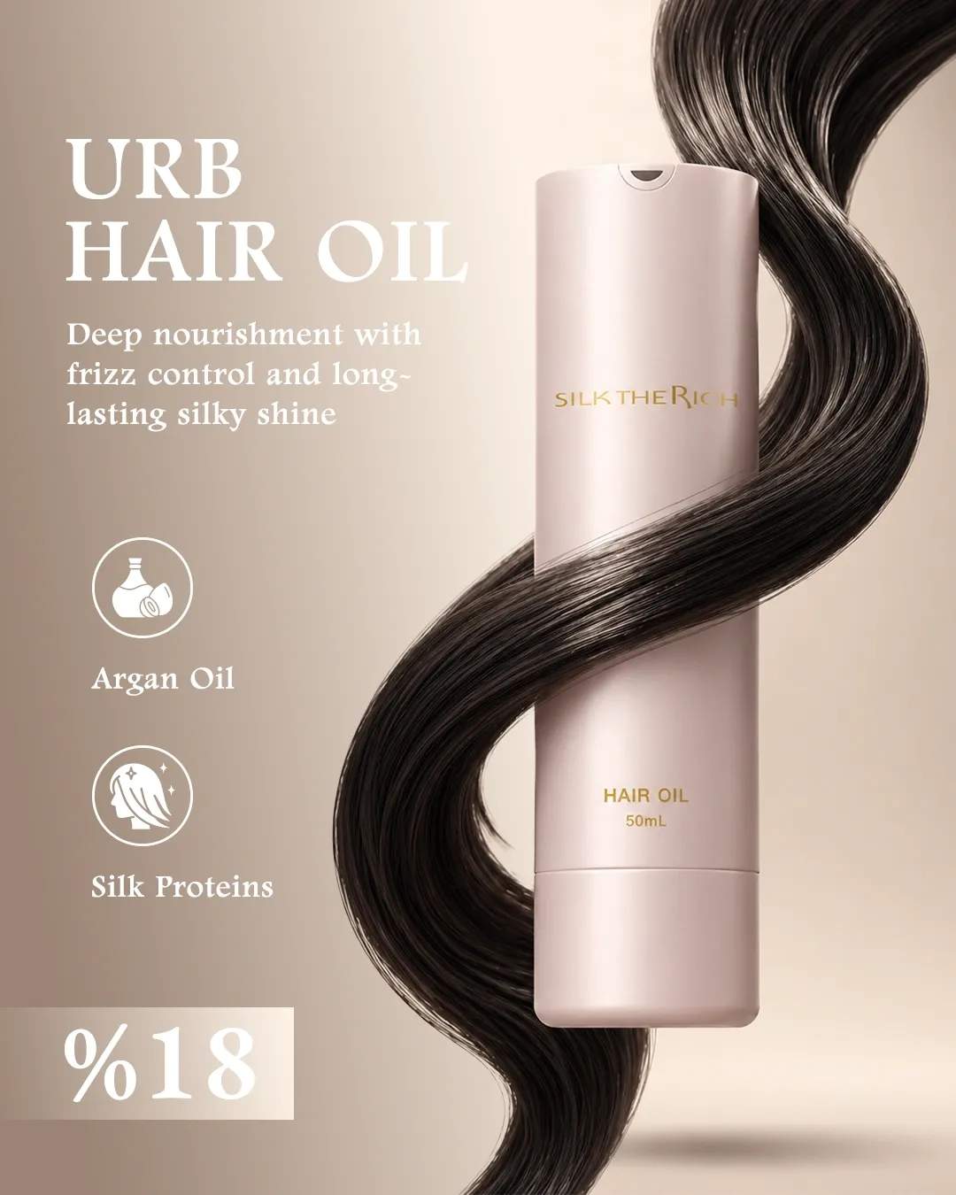 SILK THE RICH pink Hair Oil URB Deep Nourishing Oil Shiny Hair