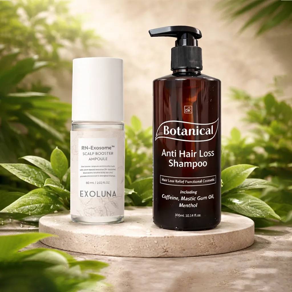 Package Exosomes Hair Growth Serum with Anti Hair Loss Shampoo 