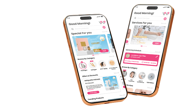 Konjac mobile app on two phones