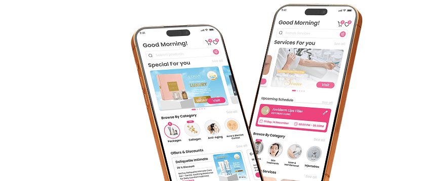 Konjac mobile app on two phones